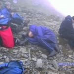 It's hard work climbing mountains, but there's no time for sleeping!